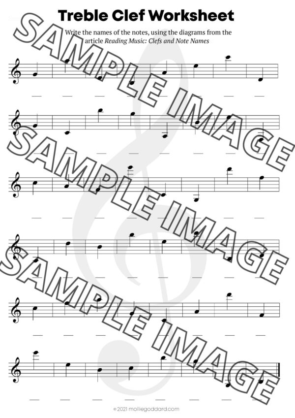 Treble Clef Worksheet